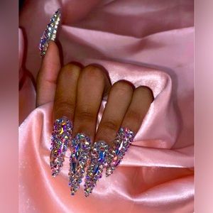 All bling size small press on nails xxl